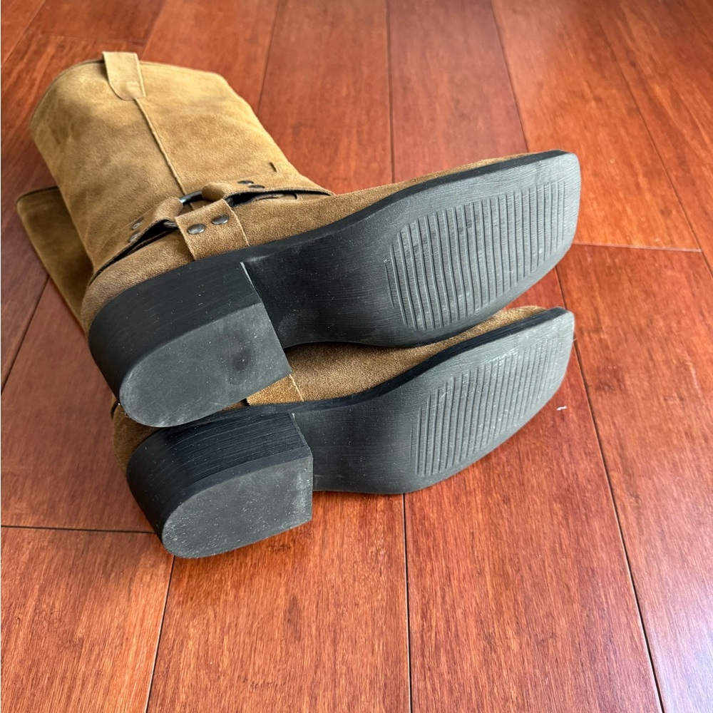 Steve Madden Ruskin Suede Squire Toe Western Style Boots Chestnut Size 10 - Picture 11 of 15